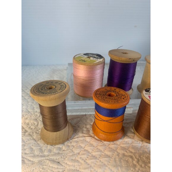 Wood Spools Set of 9 #44 - Picture 2 of 10